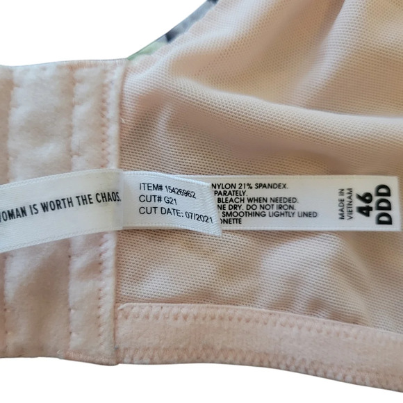 Torrid Curve Underwire Molded Cup Floral Print Bra, Women Size 46DDD - Picture 5 of 6